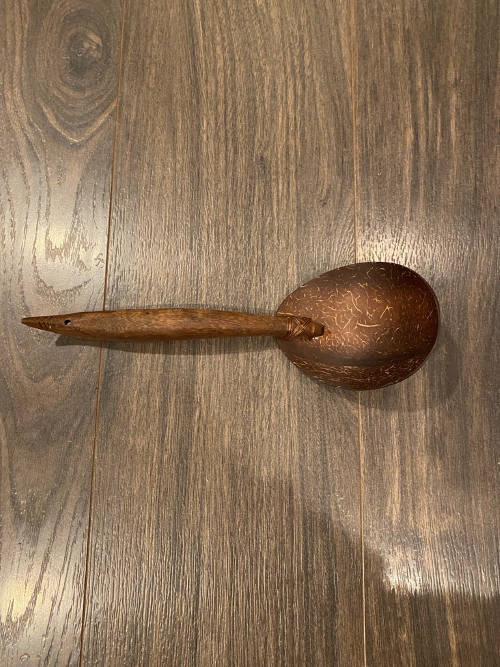Carved Coconut Shell Serving Spoon - Brown